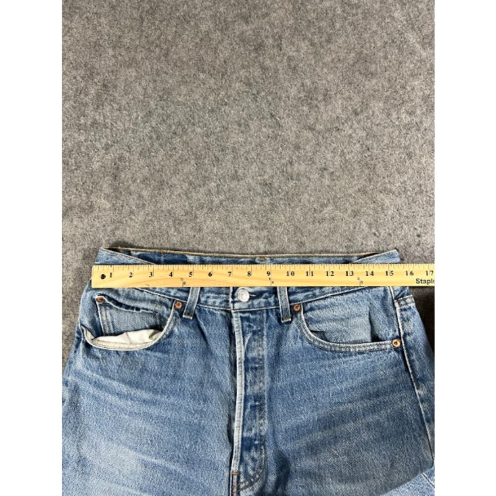 VTG 80s Levis 501 Jeans Men 34x34 Blue Light Wash Straight Distressed Streetwear - Picture 8 of 13